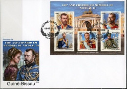 Guinea Bissau 2018, Zar Nicola II, Clock, 5val In BF In FDC - Horlogerie