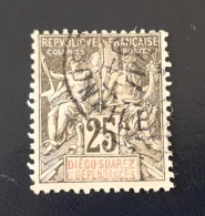 1892 Diego-Suarez Yv 32, 25c TB - Usados