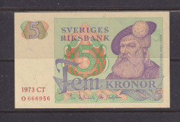 SWEDEN - 1973 5 Kronor AUNC/UNC Banknote As Scans - Sweden