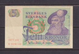 SWEDEN - 1977 5 Kronor AUNC/UNC Banknote As Scans - Sweden