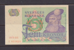 SWEDEN - 1978 5 Kronor AUNC/UNC Banknote As Scans - Sweden