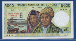 COMOROS - P.12b – 5000 Francs ND (1984 - 2005) UNC, S/n E.04 48428 - Comore