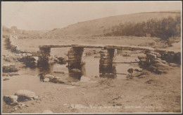 Clapper Bridge, Postbridge, Dartmoor, Devon, 1922 - Judges RP Postcard - Dartmoor