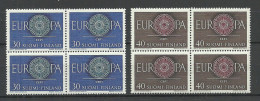 FINLAND FINNLAND 1960 Michel 525 - 526 As 4-blocks EUROPA CEPT MNH - 1960