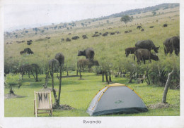 RWANDA-CAMPING FARM VIEW VIEW-USED POSTCARD --RWANDA POSTMARK- - Ruanda