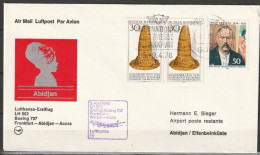 BRD Flugpost / Erstflug LH 562 Boeing 707 Frankfurt - Abidjan 5.4.1978 Ankunftstempel 8.4.1978 (FP 220) - Premiers Vols