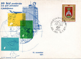 Yugoslavia, Slovenia, 10th Anniversary Of PTT Ljubljana - Lettres & Documents