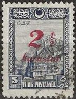TURKEY 1929 Fortress Of Ankara Surcharged - 2½kur. On 5gr. - Violet FU - Usati