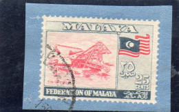 1957/63 Malesia - Tin Dredge E Bandiera - Frammento Prestampato - Federated Malay States