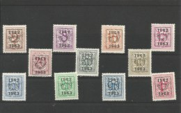 55 = PRE 725 ==> 735 **  Postfris Zonder Scharnier - Typografisch 1951-80 (Cijfer Op Leeuw)