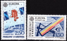 ANDORRA FRENCH 1991 EUROPA: Space. TV Satellite, Observatory. Complete Set, MNH - 1991