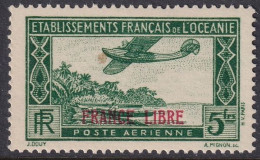 French Polynesia 1941 Sc C2 Oceanie Yt PA3 Air Post MLH* Small Stain - Luchtpost