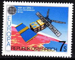 AUSTRIA 1991 EUROPA: Space. Austrian Satellite.  Single, MNH - 1991