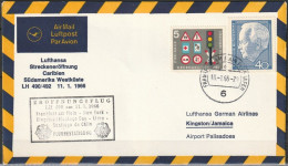 BRD Flugpost / Erstflug LH490  Boeing 747F Frankfurt - Kingston10.1.1966 Ankunftstempel 11. 1.1966 (FP 225) - Premiers Vols