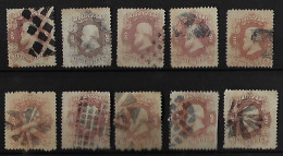 Brazil 1866 RHM-24 Emperor Pedro II 20 Réis 10 Stamp With Mute Fancy Cancel Postmark (US$60 + Cancels) - Lot 03 - Used Stamps