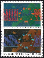 FINLAND 1991 EUROPA: Space. Astronauts, Map Of Europe. Complete Set, MNH - 1991