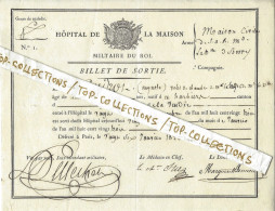 1823 HOPITAL MILITAIRE DE LA MAISON DU ROI Maison Civile De S.A.R. La Duchesse Du Berry 3 SIGNATURES  SOUS INTENDANT - Documents Historiques