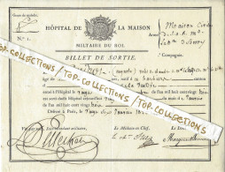 1823 HOPITAL MILITAIRE DE LA MAISON DU ROI Maison Civile De S.A.R. La Duchesse Du Berry 3 SIGNATURES  SOUS INTENDANT - Documenti Storici