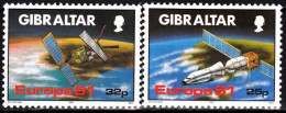 GIBRALTAR 1991 EUROPA: Space. Satellites. Complete Set, MNH - 1991