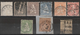 568 1862 - Helvetia Seduta N. 33/42. Cat. € 700,00. SPL - Used Stamps