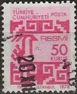 TURKEY 1978 Official - 50k. - Pink And Red FU - Francobolli Di Servizio