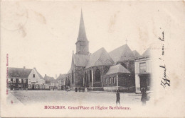 Mouscron - Grand'Place Et L' Eglise Barthélemy - Moeskroen