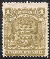 Rhodesia 1898 SG82 4d Olive Mounted Mint - Sonstige & Ohne Zuordnung