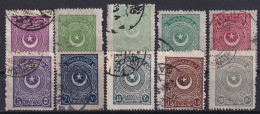 TURKEY 1923 - Canceled - Sc# 607, 608, 608a, 609, 612, 613, 614, 615, 617, 621 - Usados