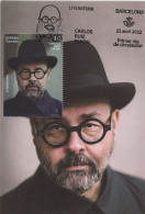 SPAIN. MAXIMUM CARD FIRST DAY. WRITER CARLOS RUIZ ZAFON. BARCELONA 2022 - Tarjetas Máxima