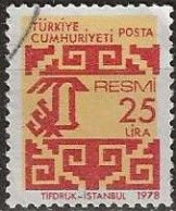 TURKEY 1978 Official - 25l. - Yellow And Red FU - Dienstzegels