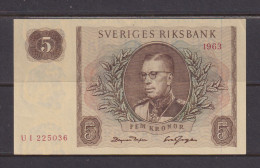 SWEDEN - 1963 5 Kronor AUNC/UNC Banknote As Scans - Suède