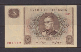 SWEDEN - 1963 5 Kronor AUNC/UNC Banknote As Scans - Sweden