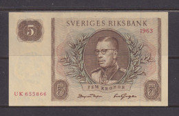 SWEDEN - 1963 5 Kronor AUNC/UNC Banknote As Scans - Svezia