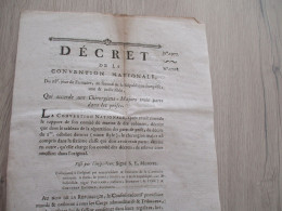 Révolution Décrêt Convention Nationale 18 Frimaire An II Qui Accorde Aux Chirurgiens Majors 3 Parts Dans Les Prises - Decretos & Leyes