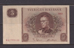 SWEDEN - 1961 5 Kronor AUNC/UNC Banknote As Scans - Schweden