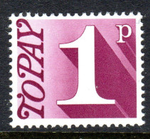 GREAT BRITAIN GB - 1970 POSTAGE DUE 1p STAMP FINE MNH ** SG D78 - Taxe