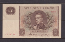 SWEDEN - 1956 5 Kronor XF/aUNC Banknote As Scans - Sweden