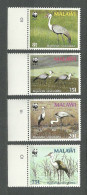 Malawi, 1987 (#477-80a), WWF, Birds, Cranes, Aves, Oiseaux, Uccelli, Vogel, Pássaros, Ptaki - 4v With Color Proof Margin - Kranichvögel