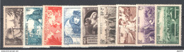 Francia 1940 Unif.451/53,461,465/69 **/MNH VF/F - Unused Stamps