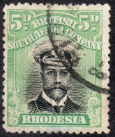 Rhodesia 1918 SG226a 5d Black And Bright Green Fine Used Die II P14 - Sonstige & Ohne Zuordnung