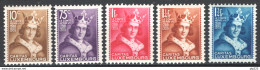 Lussemburgo 1933 Unif.244/48 **/MNH VF/F - 1926-39 Charlotte De Profil à Droite