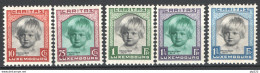 Lussemburgo 1931 Unif.234/38 **/MNH VF/F - 1926-39 Charlotte De Profil à Droite