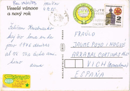 52072. Postal HAVIROV (Checoslovaquia) 1975. Two Label, Viñeta ESPERANTO - Briefe U. Dokumente