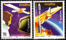 MALTA 1991 EUROPA: Space. Satellites. Complete Set, MNH - 1991