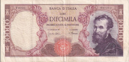 BILLETE DE ITALIA DE 10000 LIRAS DEL AÑO 1968 DE MICHELANGELO (BANKNOTE) - 10.000 Lire