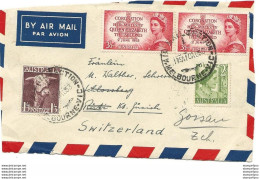 101 - 52 - Fragement D'enveloppe Envoyée De Melbourne En Suisse 1953 - Cartas & Documentos