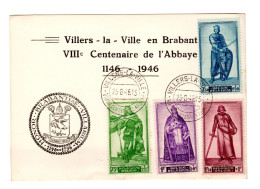 BELGIQUE VIII CENTENAIRE DE L'ABBAYE DE VILLERS  1946 - Herdenkingskaarten - Gezamelijke Uitgaven [HK]