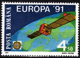 ROMANIA 1991 EUROPA: Space. TV EUTELSAT. Single, MNH - 1991