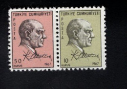 1878149532 1967 SCOTT 1755 1756 (XX) POSTFRIS MINT NEVER HINGED   - PAIR BOOKLET STAMPS KEMAL ATATURK - Unused Stamps