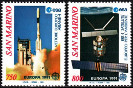 SAN MARINO 1991 EUROPA: Space. Rocket Satellite. Complete Set, MNH - 1991